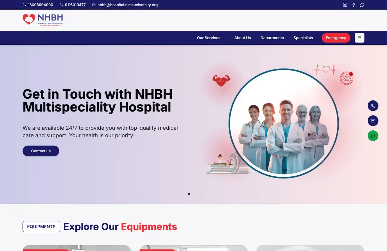 NHBH Hospital Website Case Study
